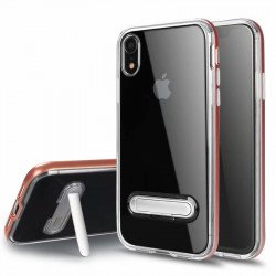 iPhone Xr 6.1in Clear Armor Bumper Kickstand Case (Rose Gold)